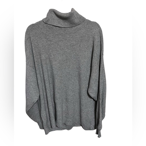 Free People GrY Turtleneck Sweater Sz Oversized Small - Picture 1 of 9